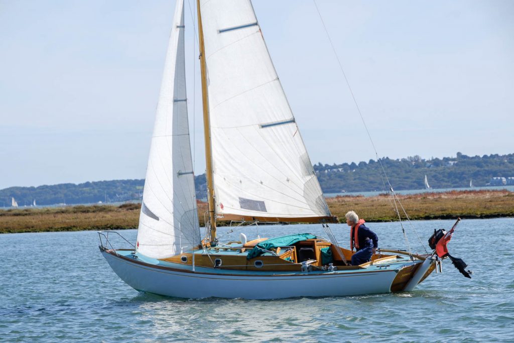 A visiting vessel on the Beaulieu River