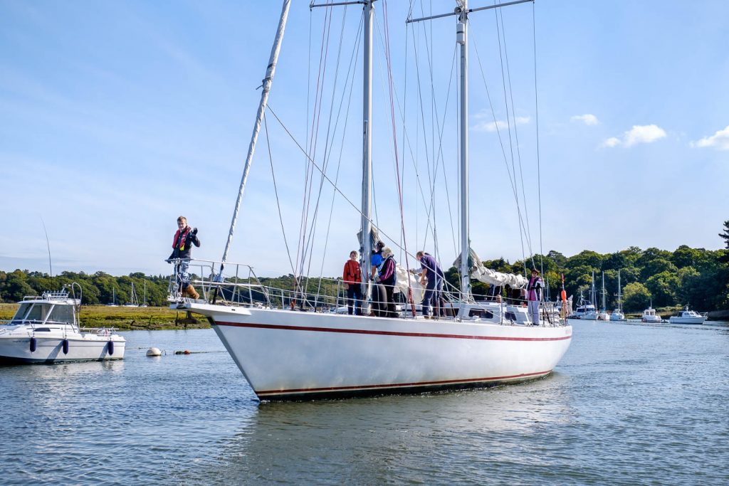 Visiting yacht on the Beaulieu River