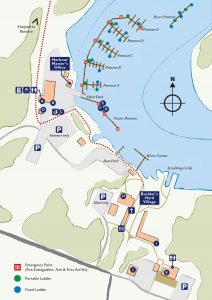 Map of Buckler's Hard Yacht Harbour on the Beaulieu River