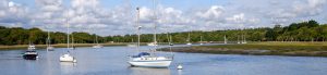 Boat moorings on the Beaulieu River