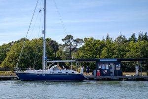 Fuel pontoon at Buckler's Hard Yacht Harbour