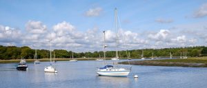 Boat moorings on the Beaulieu River