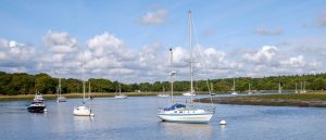 Boat moorings on the Beaulieu River
