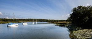 Swinging moorings on the Beaulieu River