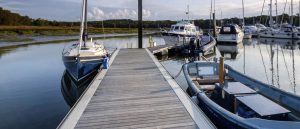 Berths in the Buckler's Hard Yacht Harbour on the Beaulieu River