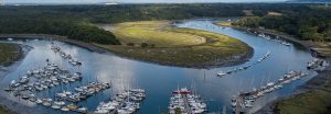 Beaulieu River marina aerial view