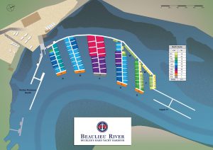 Map of Buckler's Hard Yacht Harbour berths