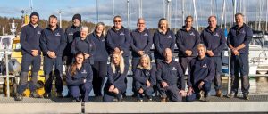 The Beaulieu River team stood together on the marina