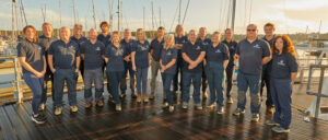 The Beaulieu River team stood together on the marina