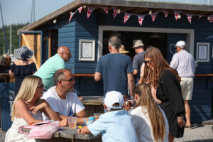 Mooring holders at The Boatyard Bar at Beaulieu River party